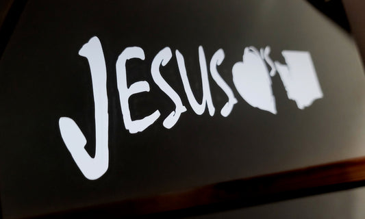 "Jesus Loves WA" ∙ Permanent Vinyl Decal 11" x 2.5"