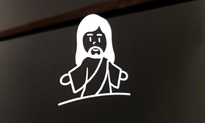 "Stick Figure Family Jesus" Permanent Vinyl Decal 3" x 3"