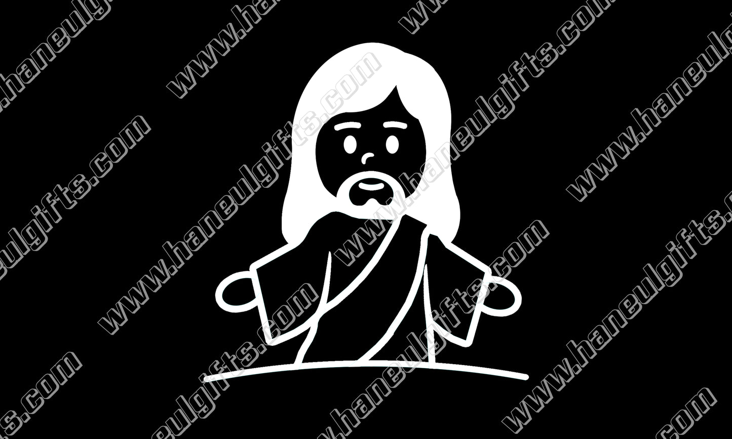 "Stick Figure Family Jesus" Permanent Vinyl Decal 3" x 3"